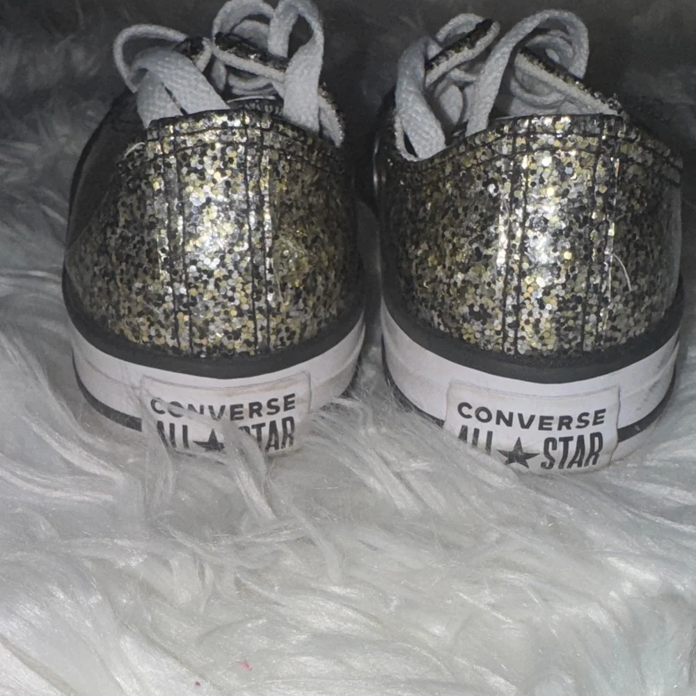Converse Kids Glittery Black and Gold Sneakers